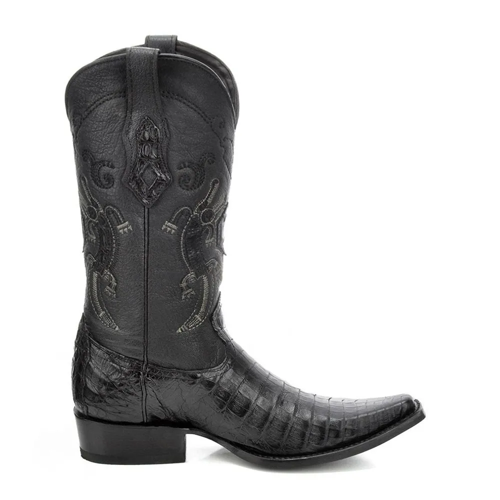 1B18FY - Cuadra black dress cowboy caiman leather boots for men