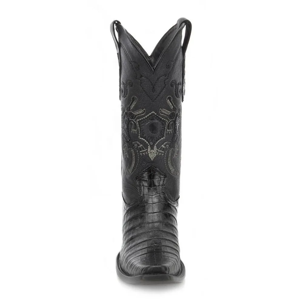 1B18FY - Cuadra black dress cowboy caiman leather boots for men