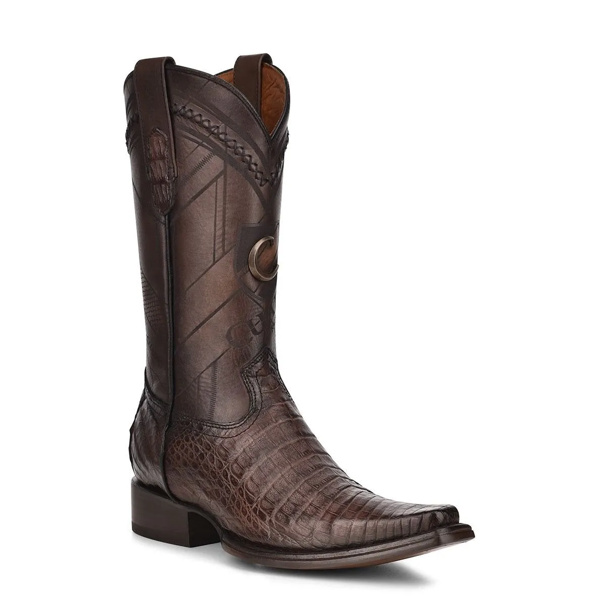 1B2FFY - Cuadra brown dress cowboy caiman leather boots for men