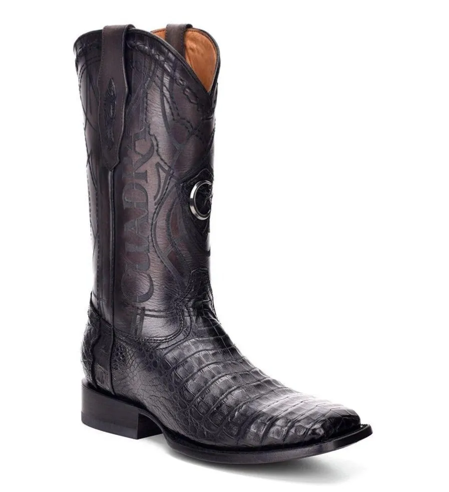 1E10FY - Cuadra black casual cowboy fuscus caiman leather boots for men