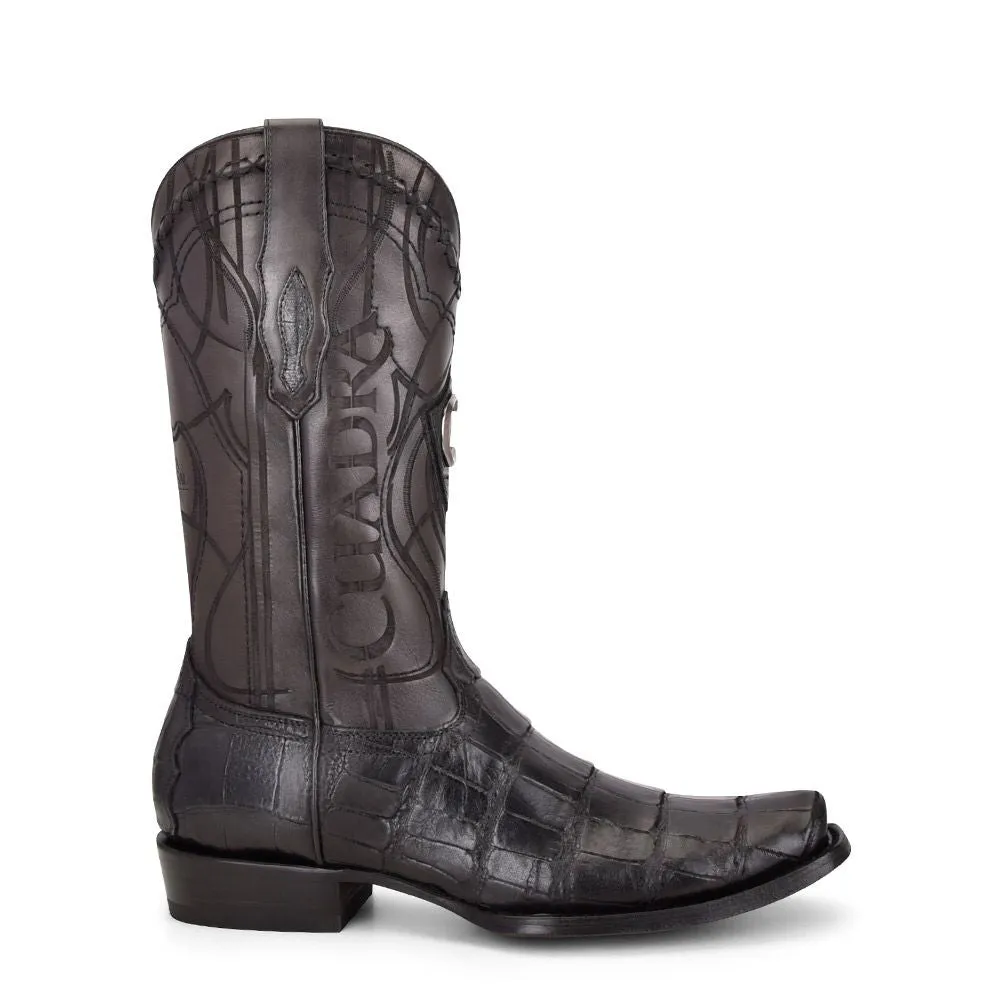 1J1NAL - Cuadra black dress cowboy exotic alligator leather boots for men