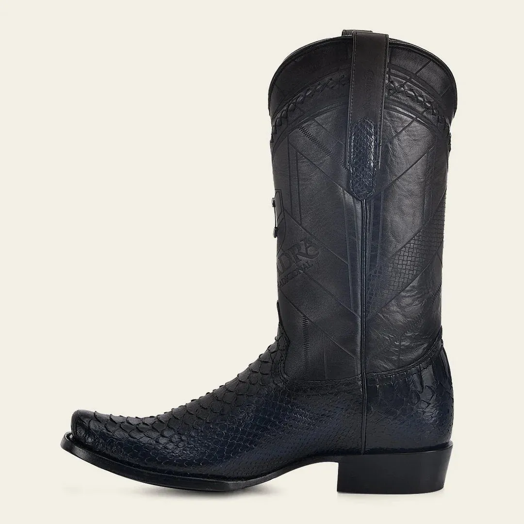 Mens Cuadra Blue Python Leather Cowboy Boots – Stylish Western Footwear