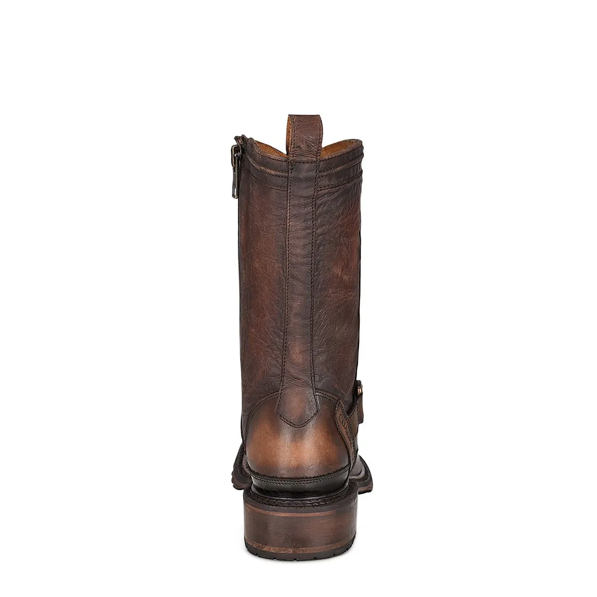 2T2KCT - Cuadra brown vintage fashion cowboy bull neck mid boots for men