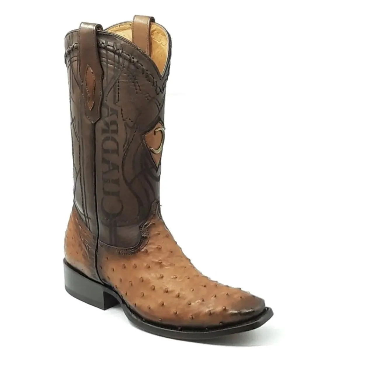 3C1NA1 - Cuadra brandy dress cowboy exotic ostrich leather boots for men