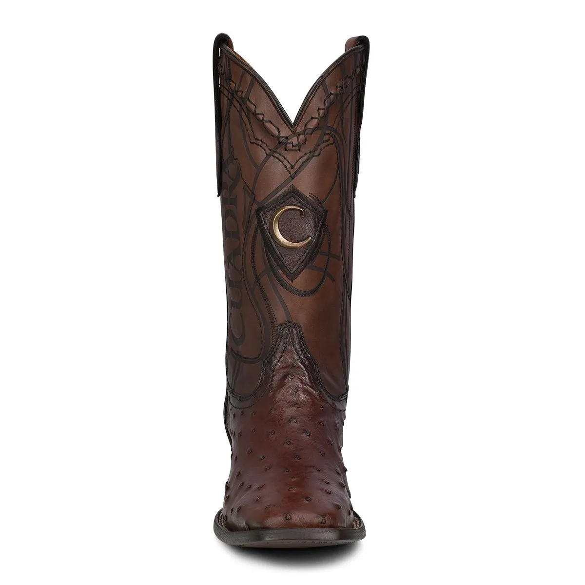 3Z1OA1 - Cuadra chocolate cowboy rodeo ostrich leather boots for men