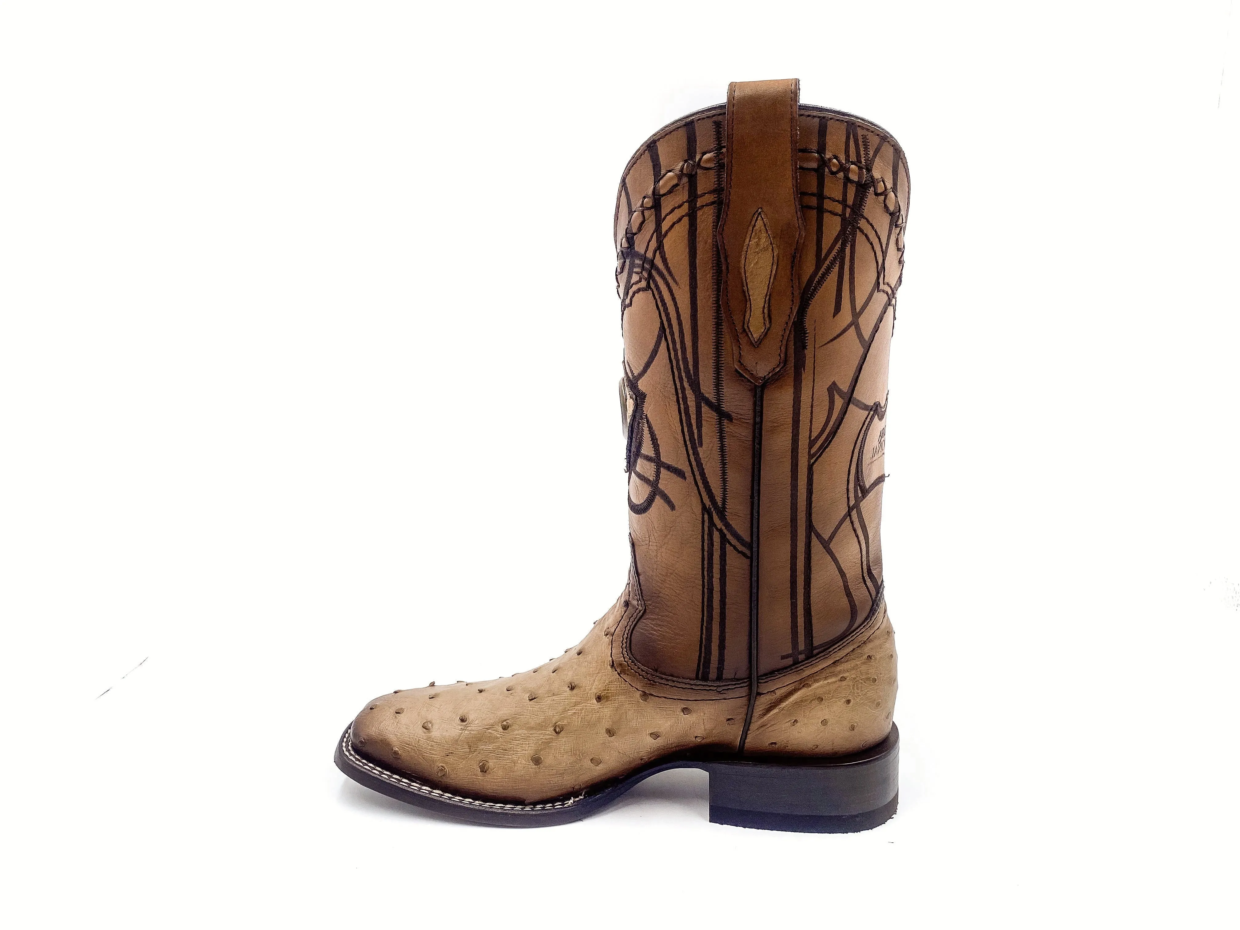 3Z1OA1 - Cuadra orix classic cowboy rodeo ostrich leather boots for men