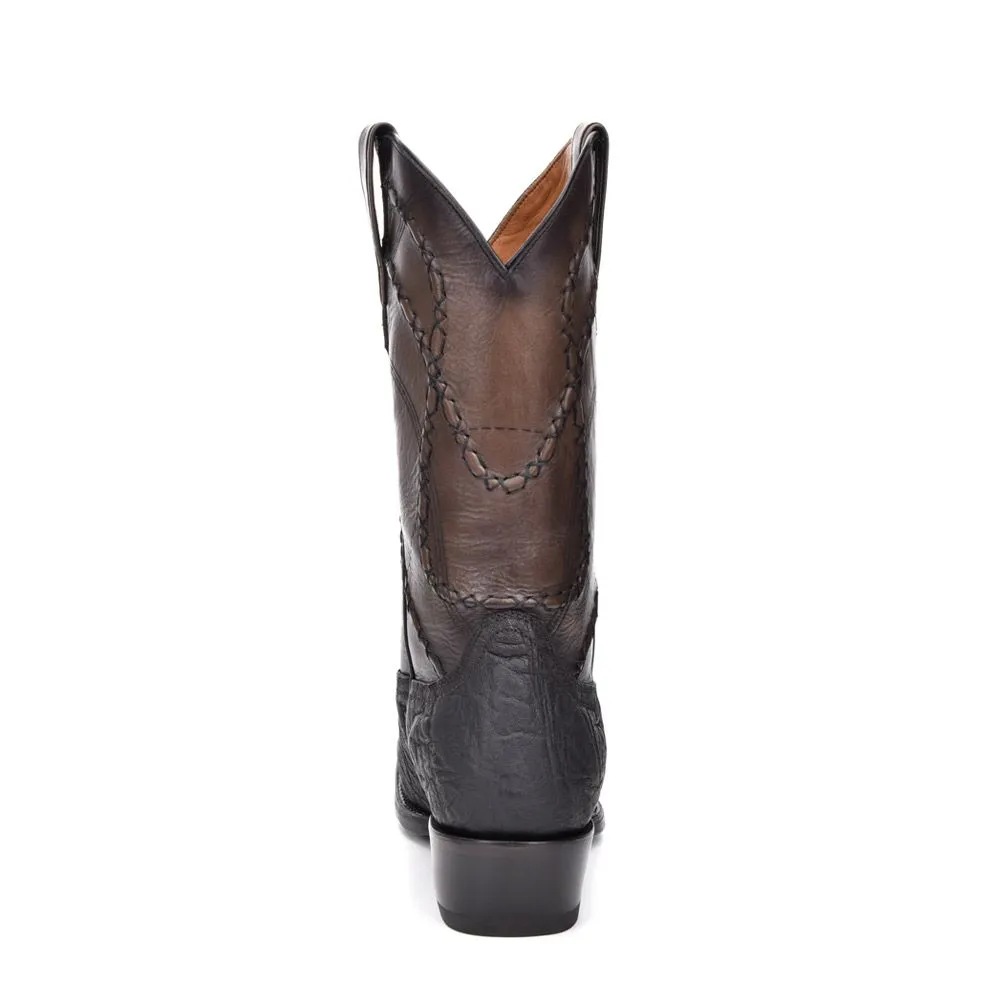 4B03EL - Cuadra black western cowboy elephant boots for men