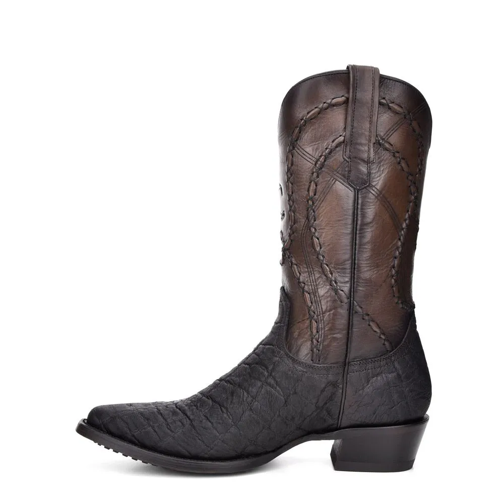 4B03EL - Cuadra black western cowboy elephant boots for men