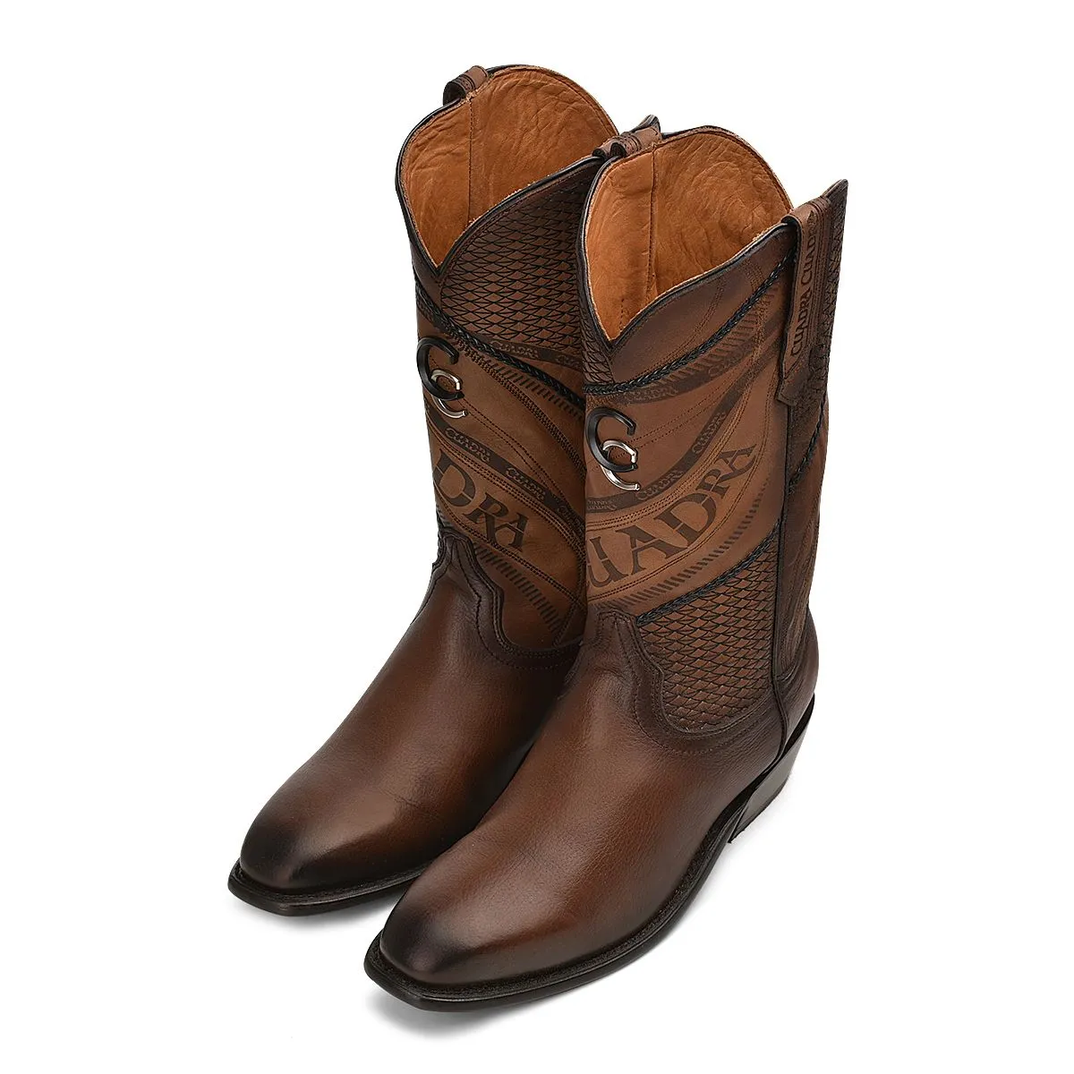 4R01RS - Cuadra brown casual fashion cowboy leather boots for men