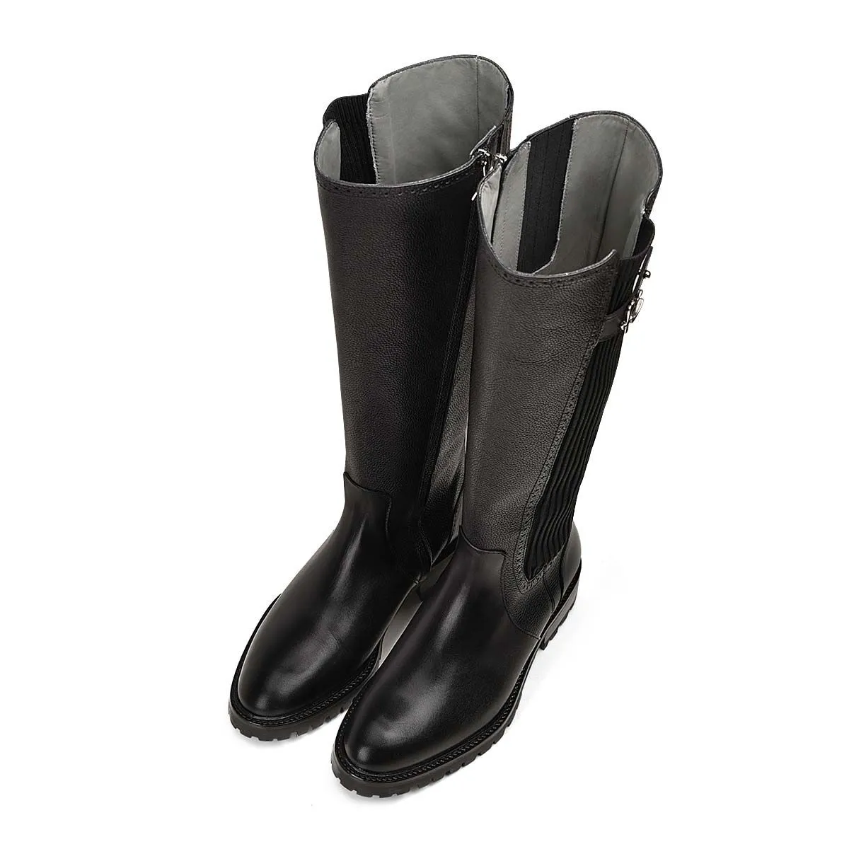 94TTSRS - Franco Cuadra black casual Chelsea riding boots for women