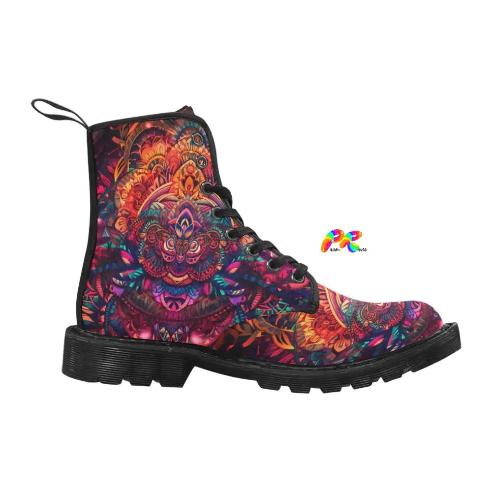 Ayahuasca Men's Lace-Up Canvas Rave Boots