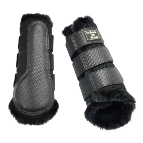 BACK ON TRACK SPLINT BOOTS 3D MESH W/FUR - BLACK