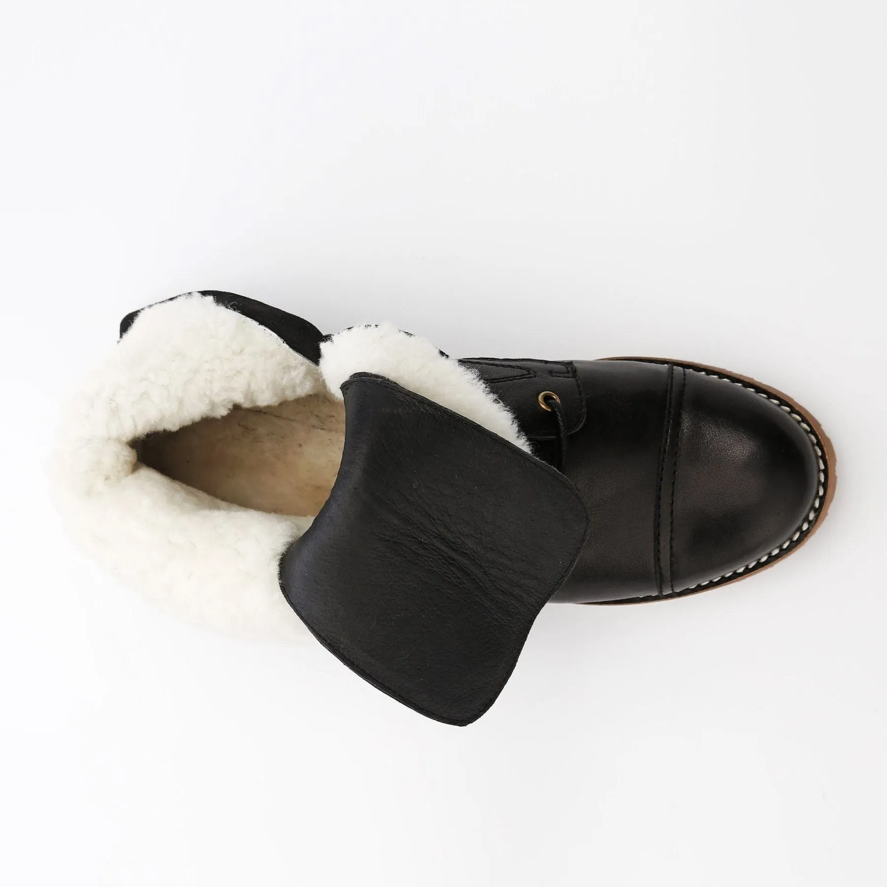 Bali - Leather Lace Up Sheepskin Boot