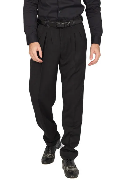 Black Men's Tango Pants With Three Pleats