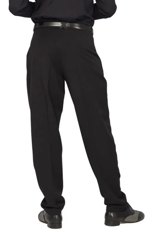 Black Men's Tango Pants With Three Pleats