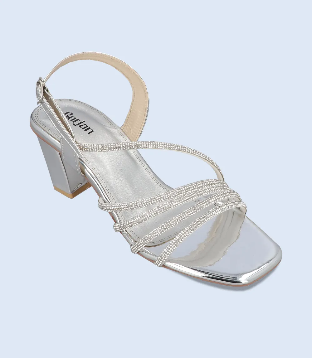 BW9447-SILVER-Women Formal Sandal Heels