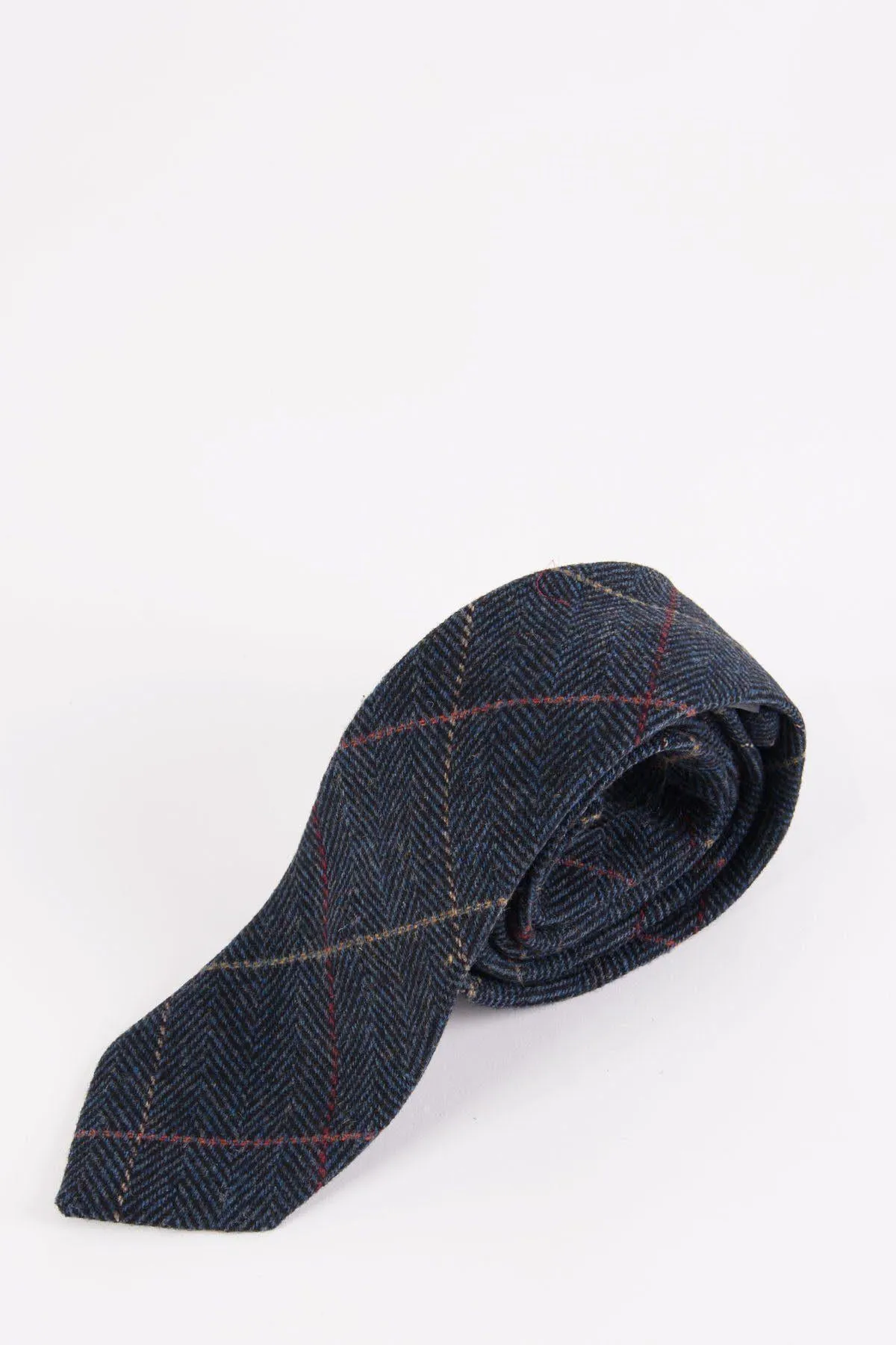 ETON - Navy Blue Check Tweed Tie