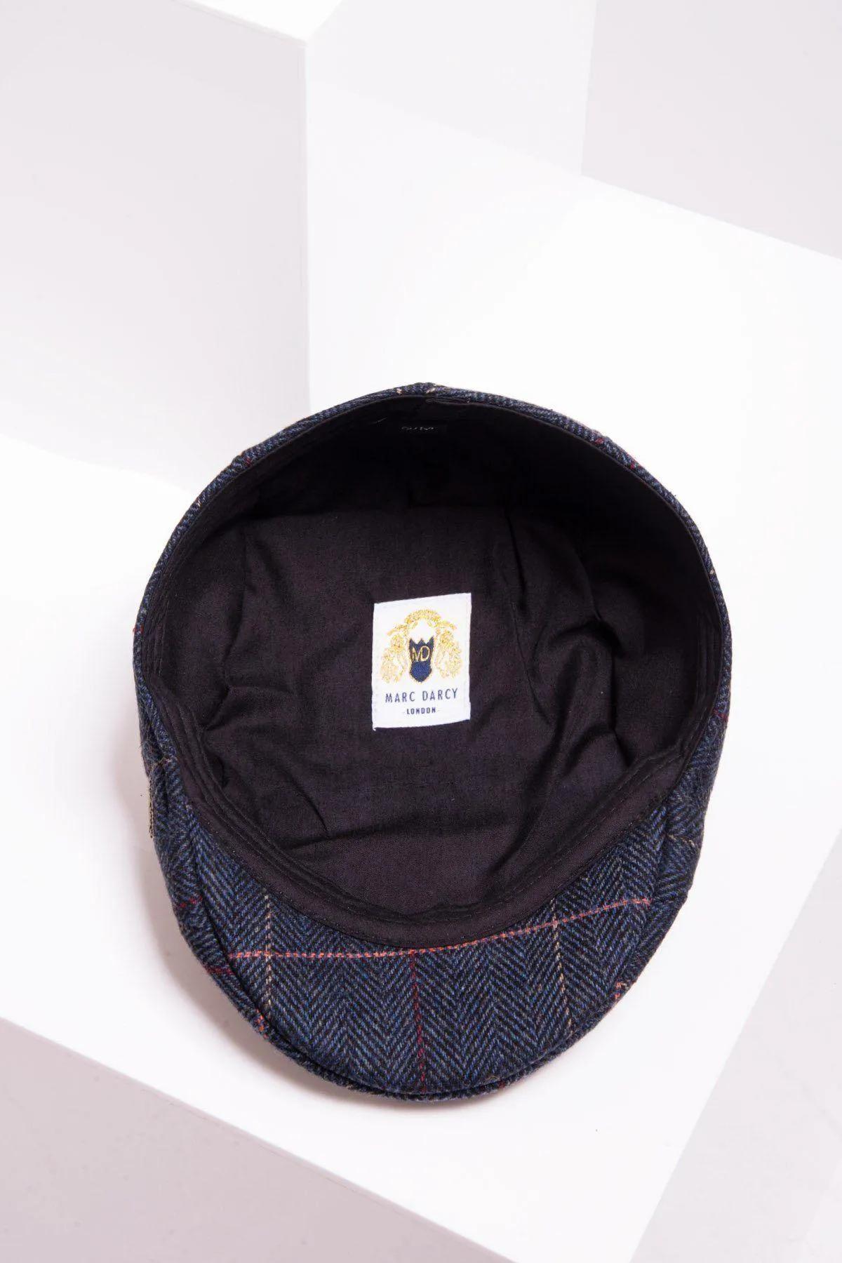 ETON - Navy Blue Check Tweed Tweed Flat Cap