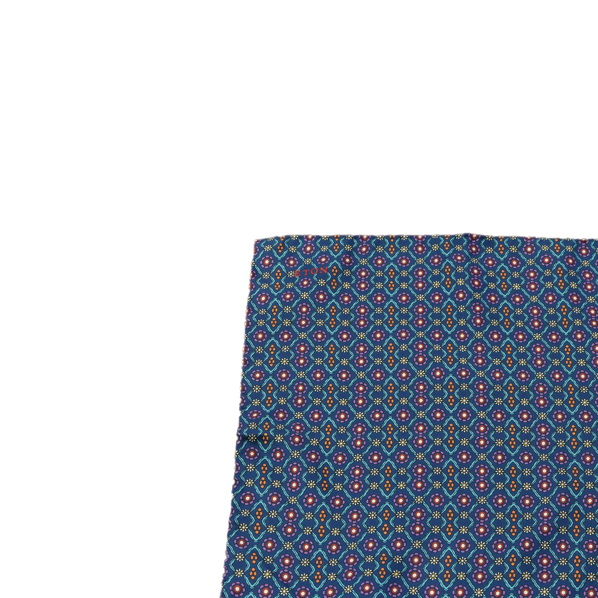 Eton Silk Pocket Square (Pattern Blue)