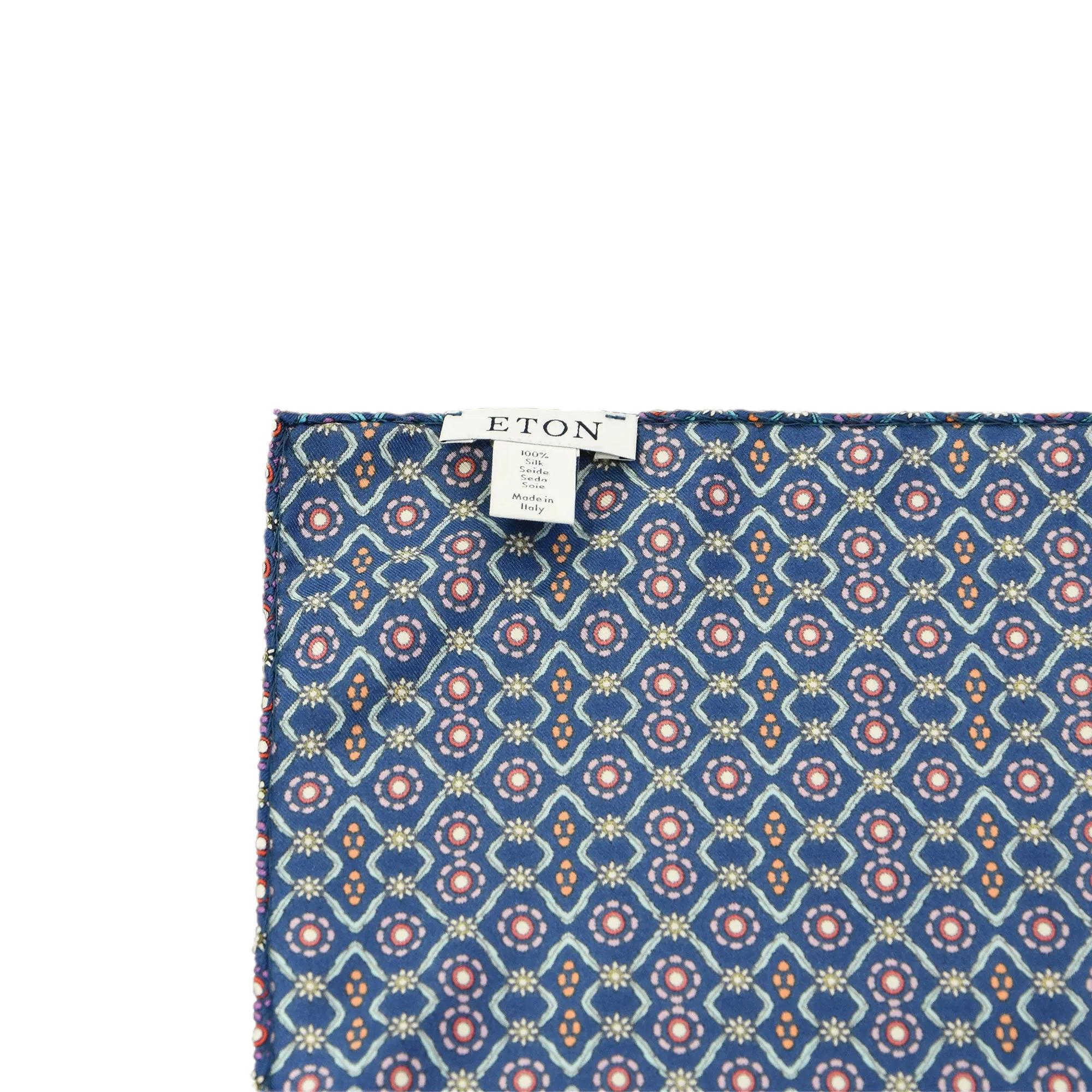 Eton Silk Pocket Square (Pattern Blue)