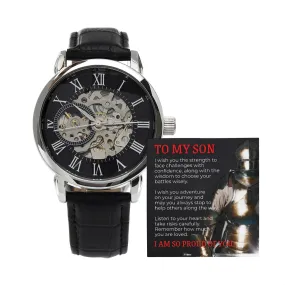 For My Son, My Knight, Love and Encouragement Men Openwork Watch