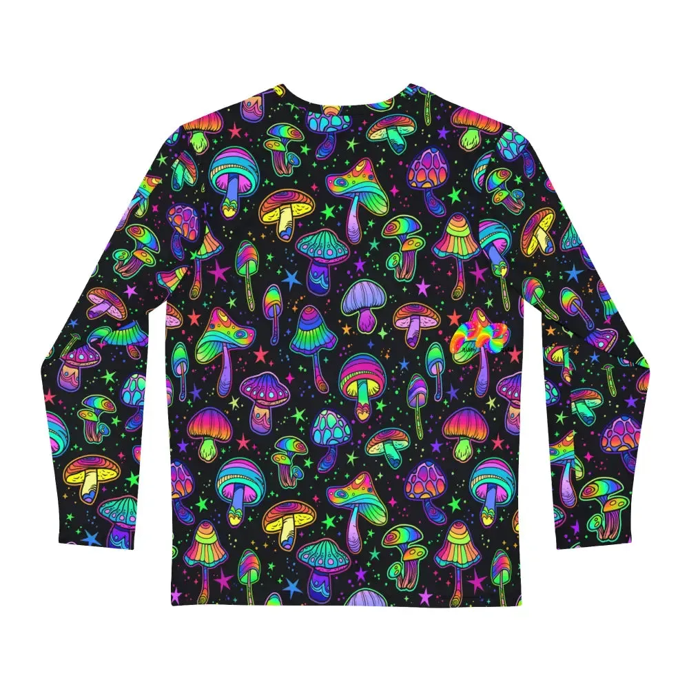 Fungi Dreamscape Men's Long Sleeve Crew Neck Rave Shirt