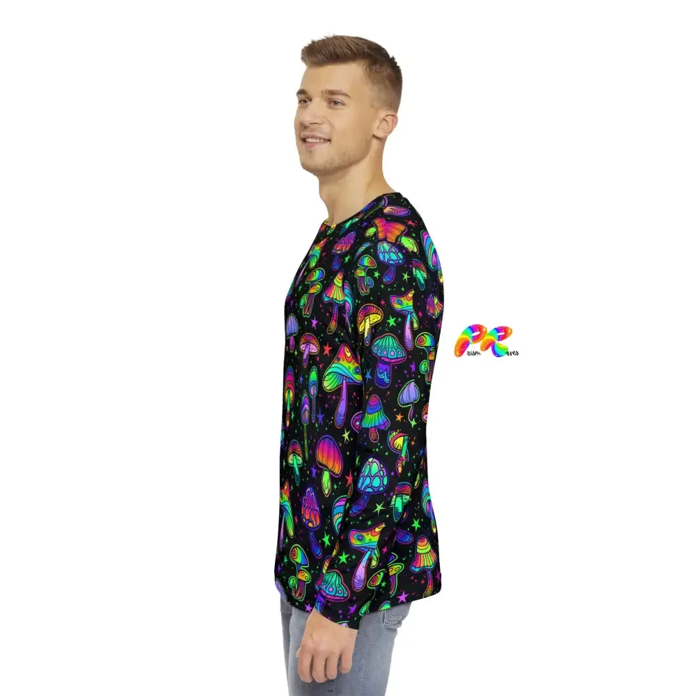 Fungi Dreamscape Men's Long Sleeve Crew Neck Rave Shirt