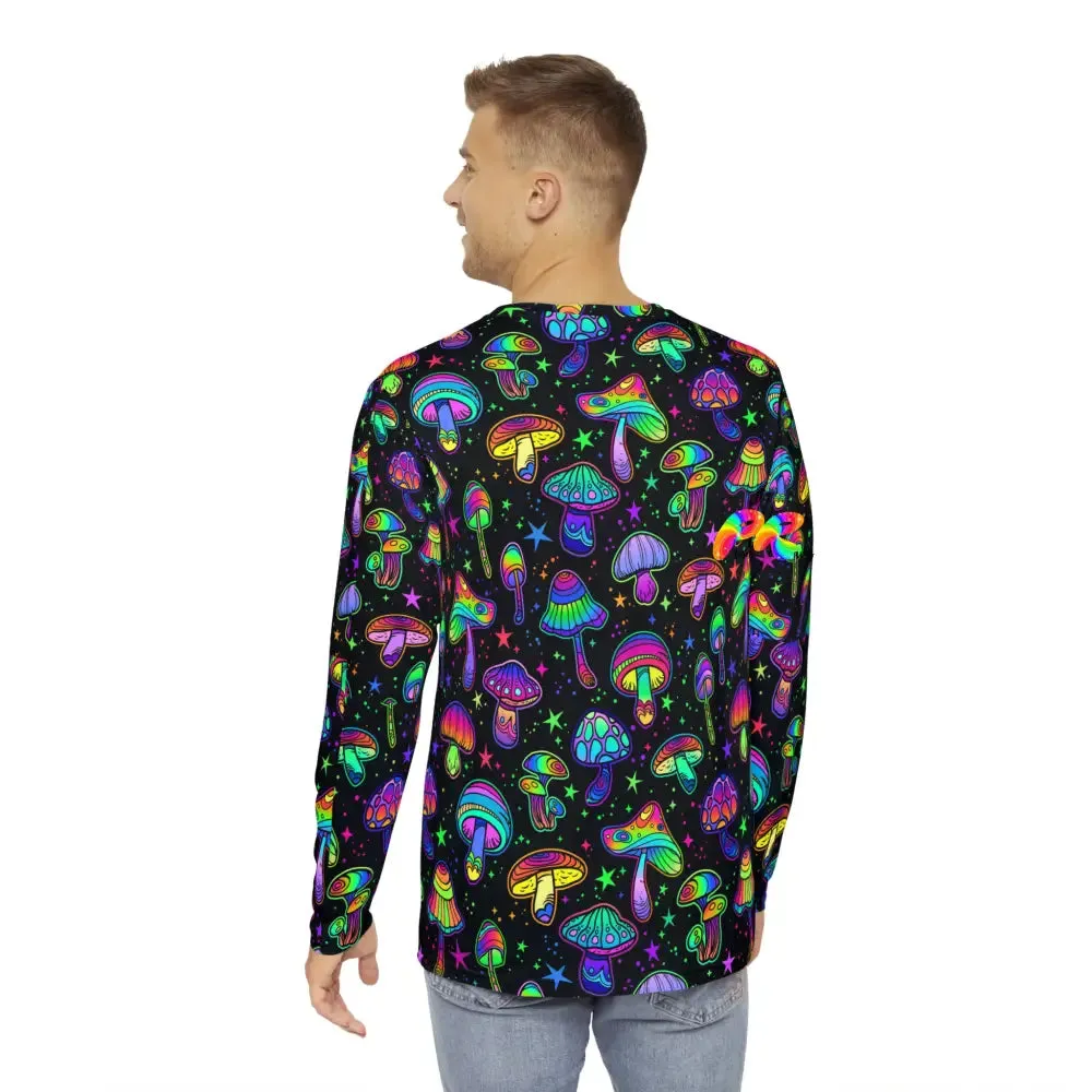 Fungi Dreamscape Men's Long Sleeve Crew Neck Rave Shirt