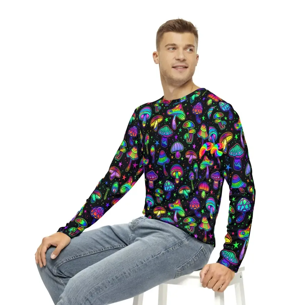 Fungi Dreamscape Men's Long Sleeve Crew Neck Rave Shirt