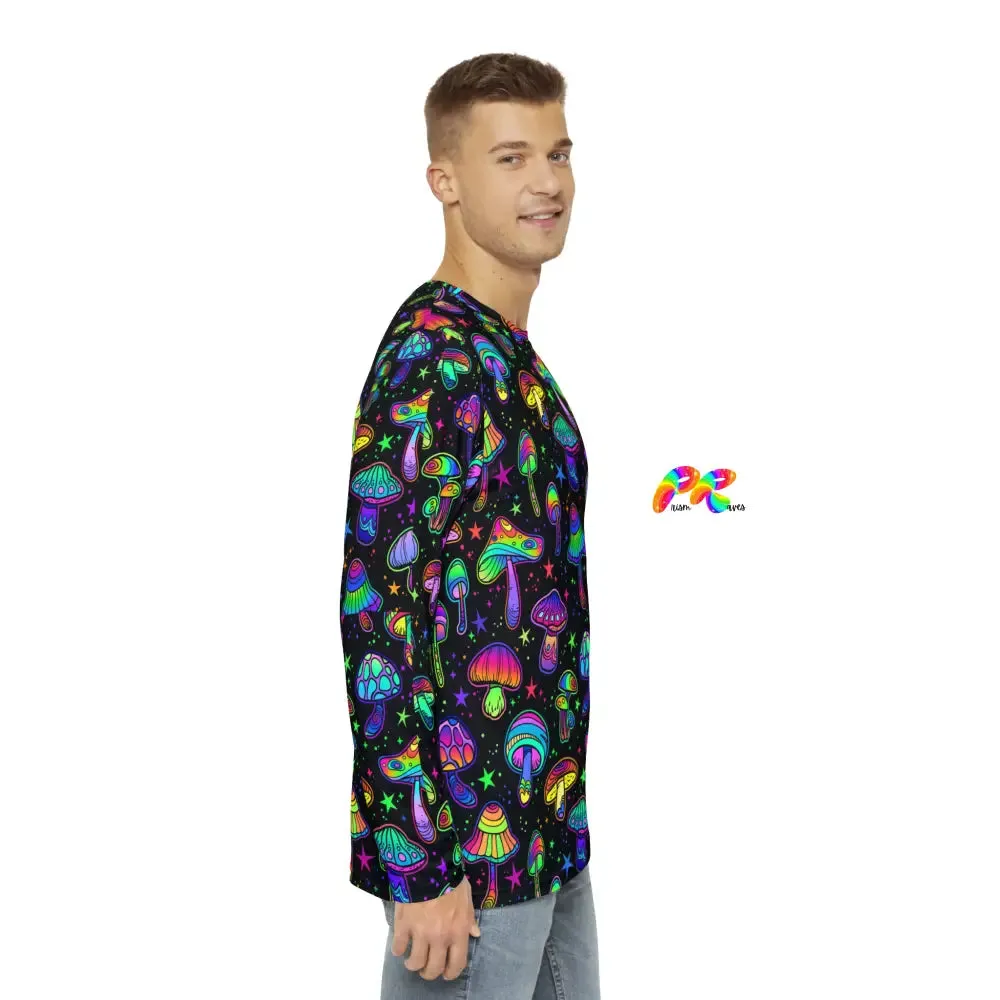 Fungi Dreamscape Men's Long Sleeve Crew Neck Rave Shirt