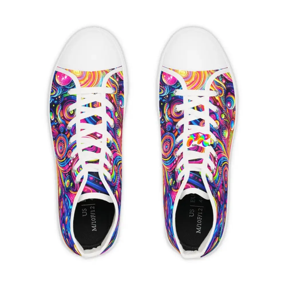 Galactic Pride Men's Canvas High Top Sneakers