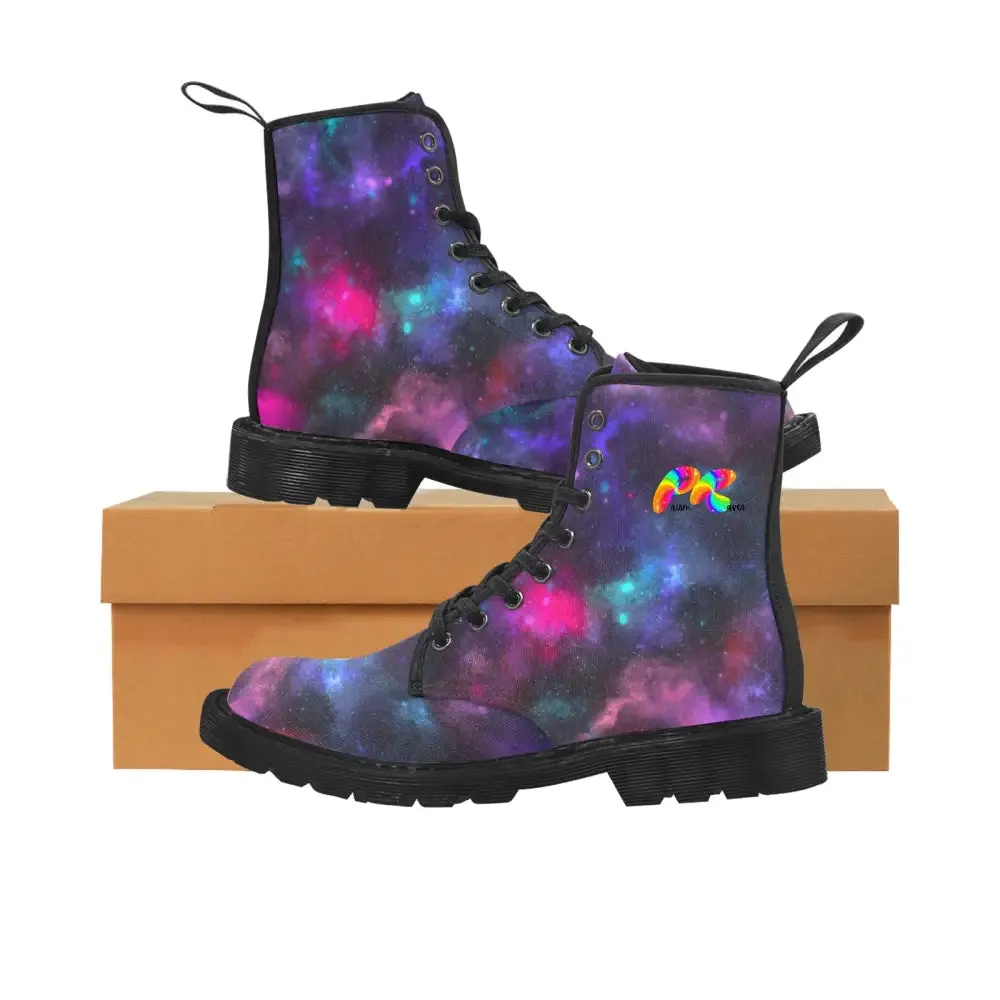 Galaxy Men's Lace-up Canvas Rave Boots