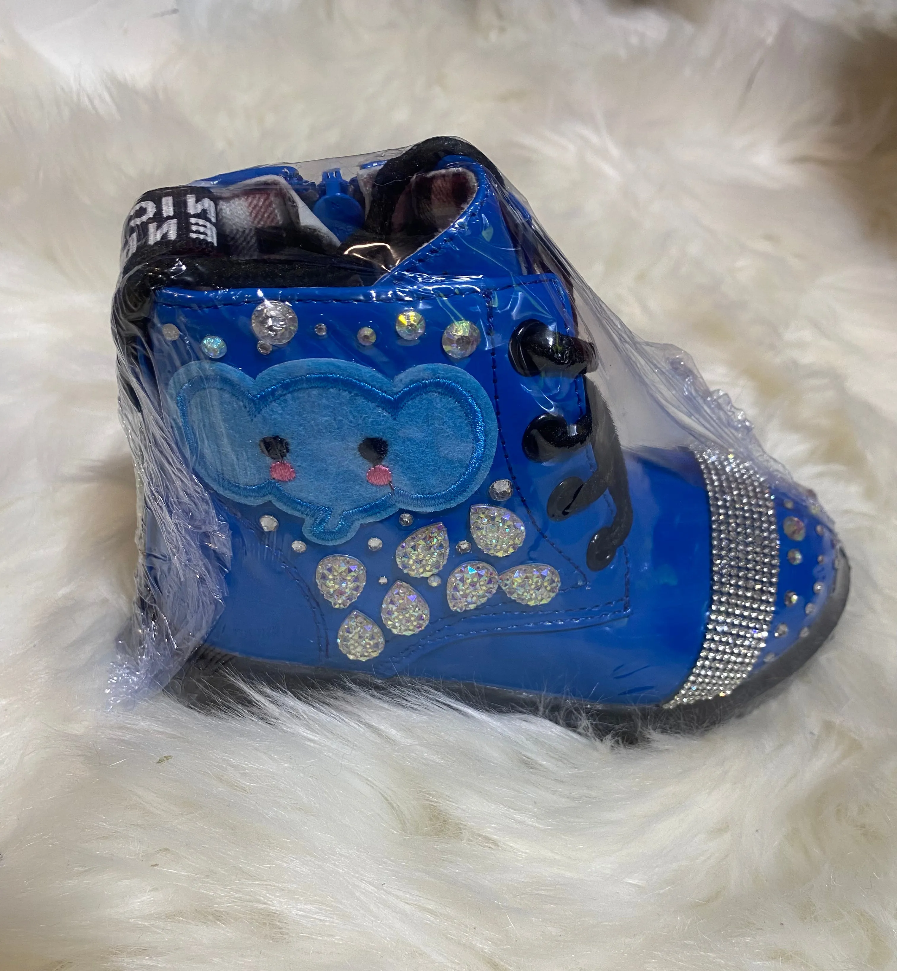 GIRLS BLUE SPECIAL ELEPHANTS CUSTOM BOOTS