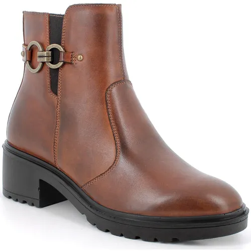 Ladies IGI & Co Pull On Boots Cognac Leather 4652033 Inside Zip sale