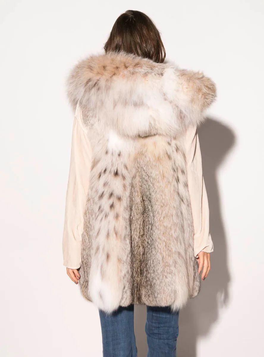 Lynx Fur Vest with Hood