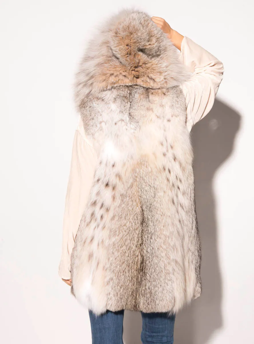 Lynx Fur Vest with Hood