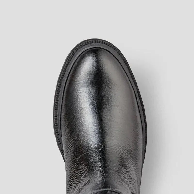 Swinton Patent Leather Waterproof Boot in Black