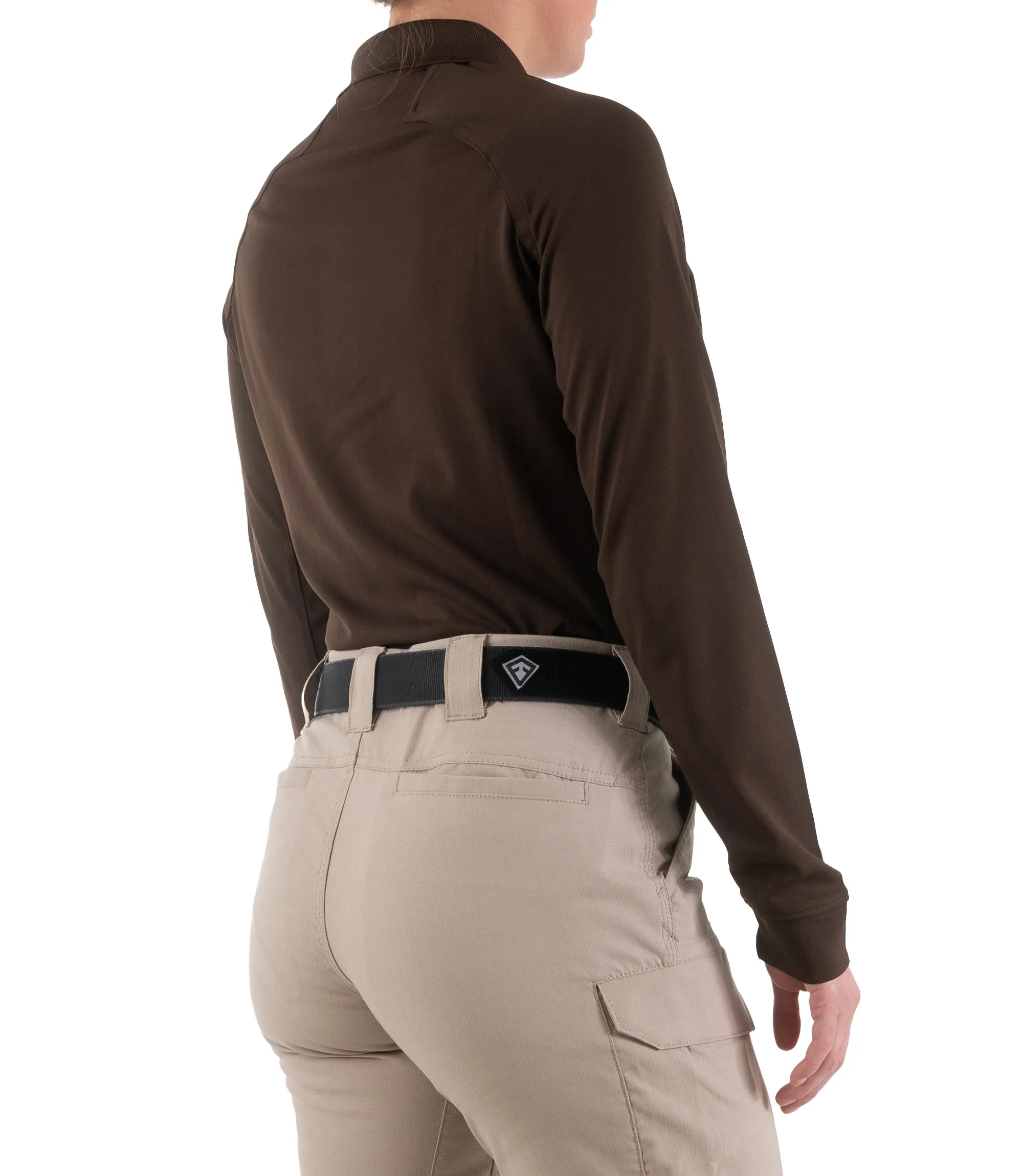 Women's Performance Long Sleeve Polo - Kodiak Brown