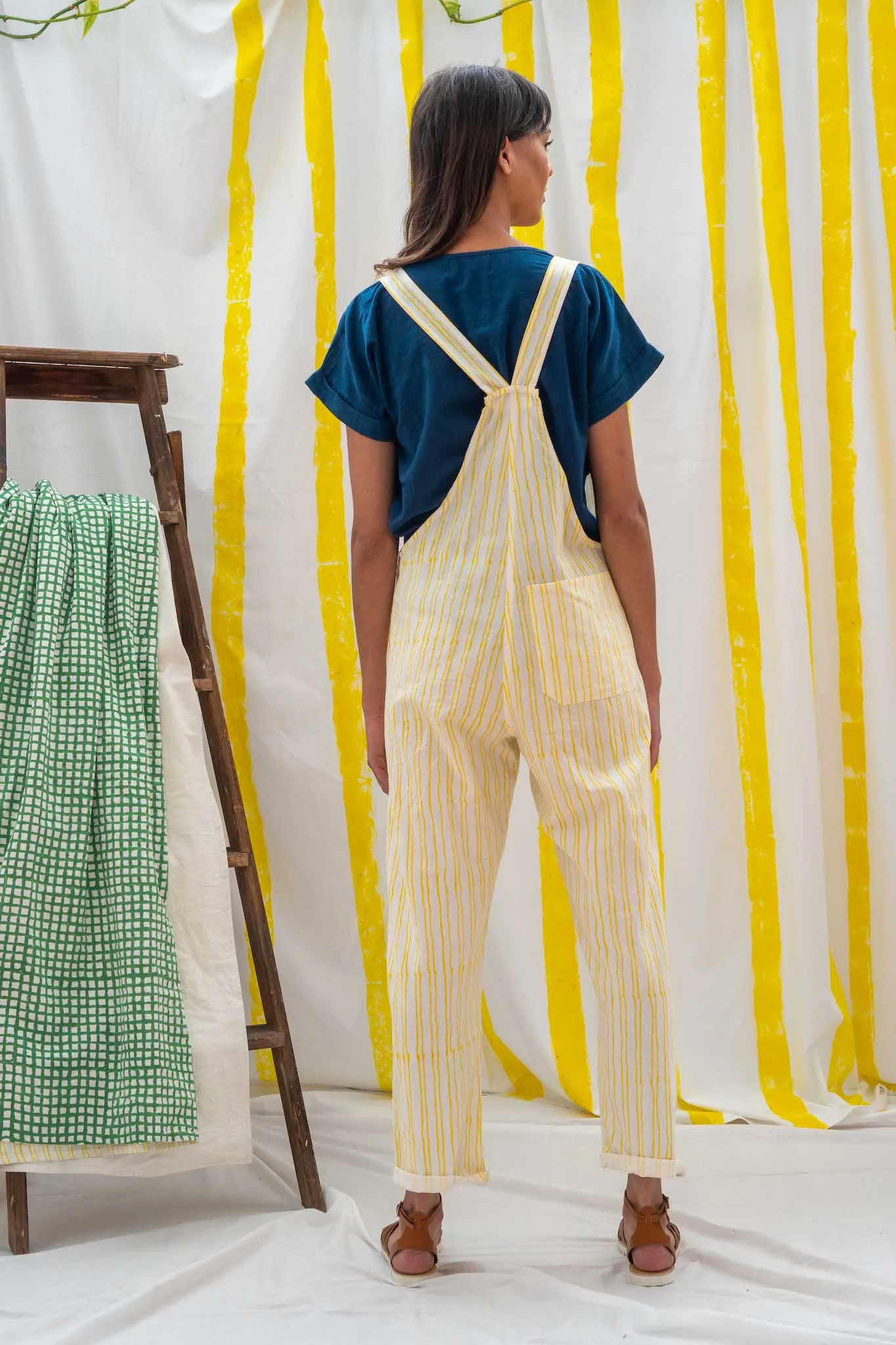 Work Overalls - yellow stripe