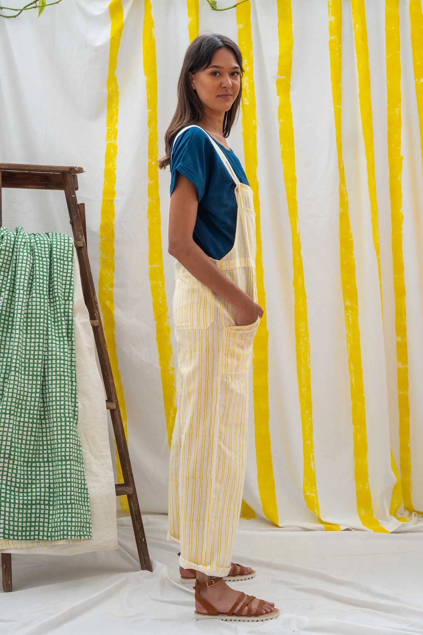 Work Overalls - yellow stripe