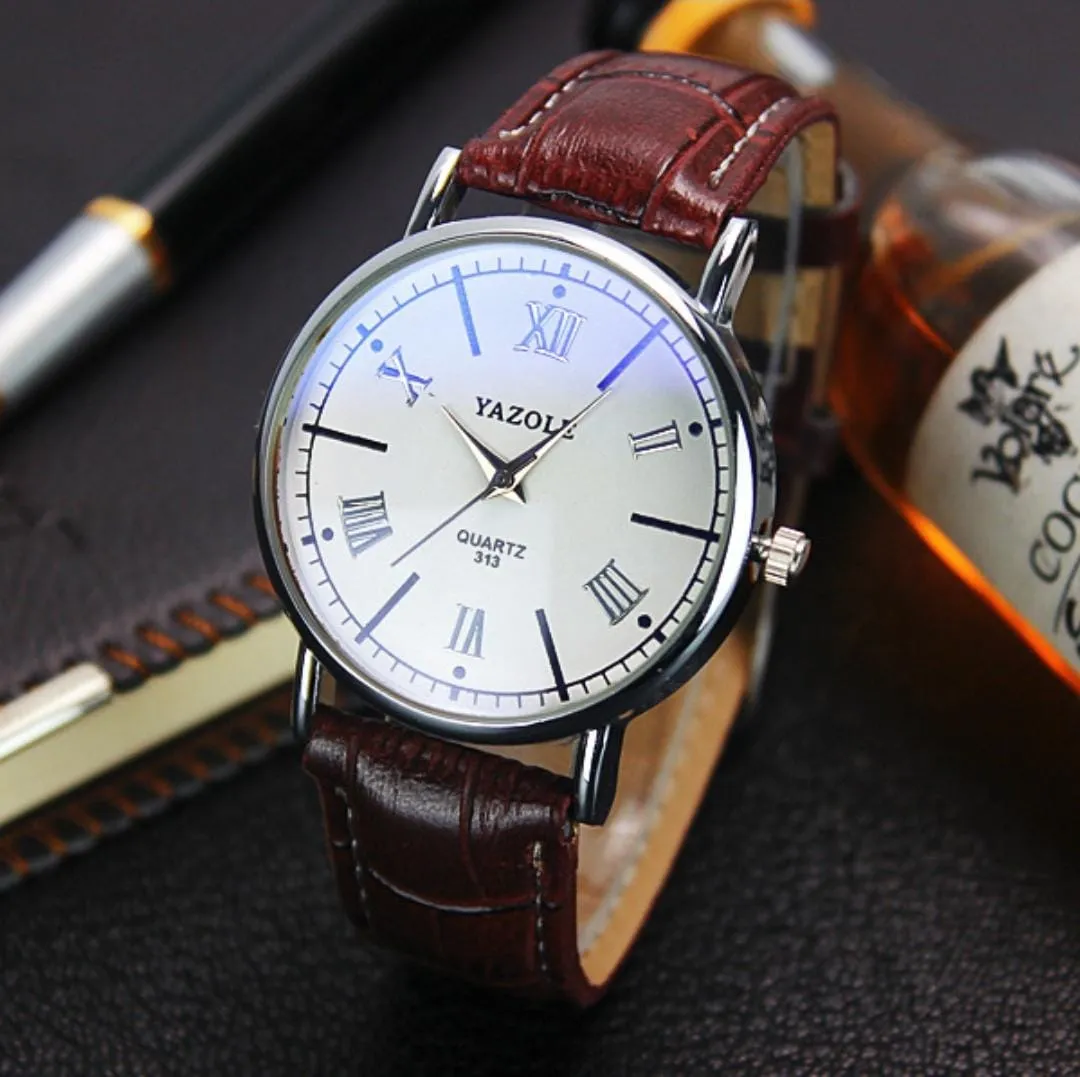 YAZOLE Top Brand Luxury Wrist Watch Men Watch Leather Men's Watch X3486986